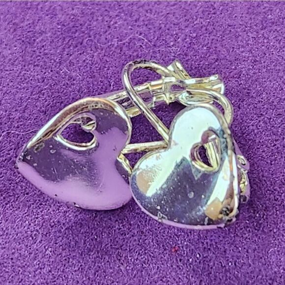 💜Premier "Luv It" Silver Plated Heart Shaped Earrings - Picture 1 of 14